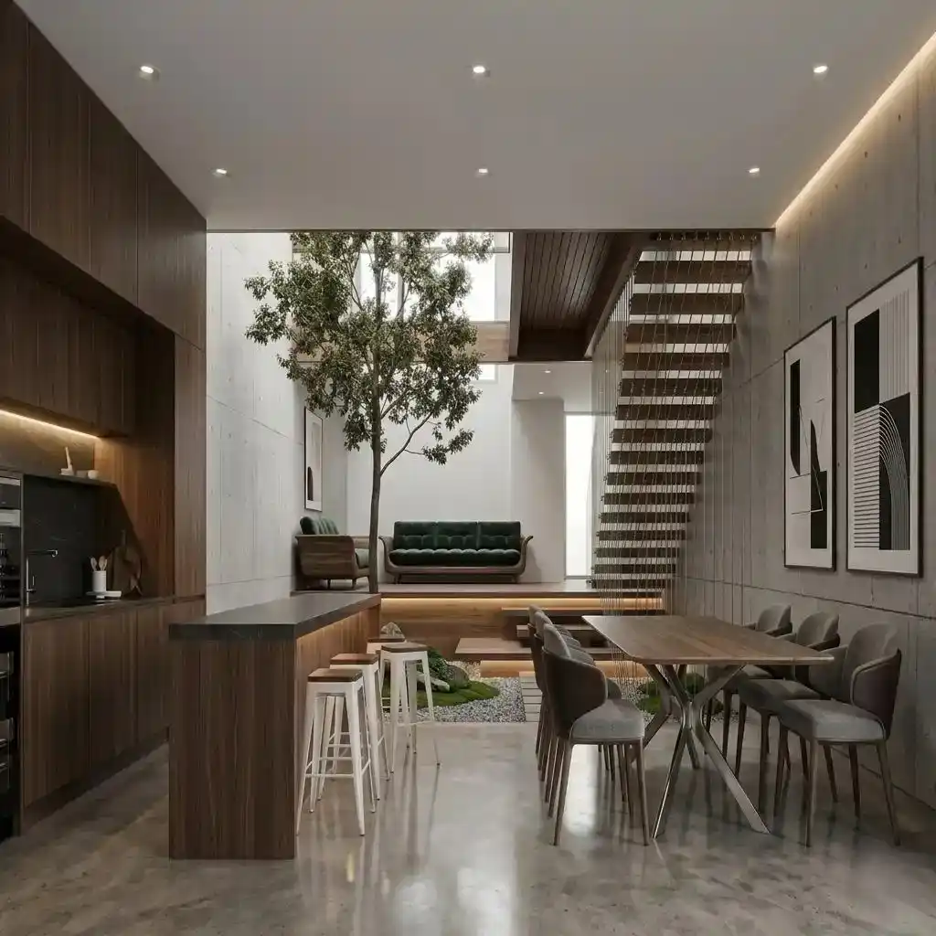 Serene luxury bedroom interior design with contemporary furniture